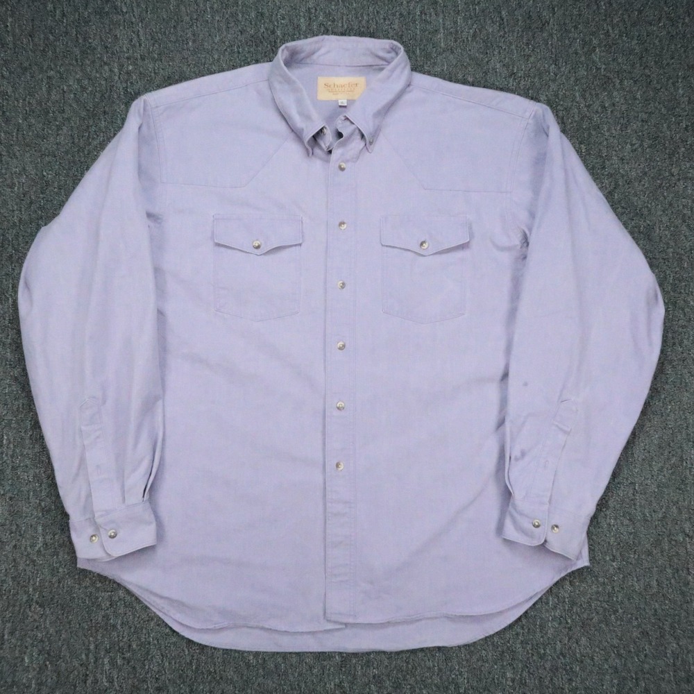 Schaefer Outfitter Shirt Mens XL Purple Long Sleeve Western Button Heavyweight